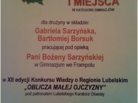Konkurs wiedzy o regionie lubelskim