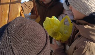 Zimowe dokarmianie ptaków przez uczniów klasy IIa, IIb i IIIa